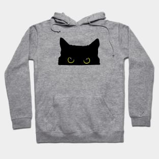 Peeking Black Kitty Cat Silhouette Hoodie